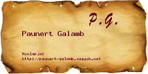 Paunert Galamb névjegykártya